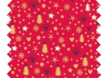 Cotton fabric etoile sapin rouge 