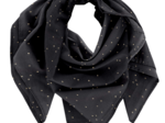 Pom pom scarf gaze pois or noir
