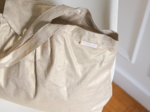 Pleated tote bag - Medium size golden linen