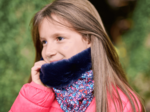 Children fur scarf snood romance fleurie