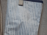 Cotton fabric striped blue gray glitter
