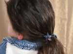Pony-tail elastic hair star huppette fleurie