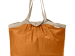 Pleated tote bag - Medium size caramel golden straw