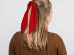 Short tail scrunchie tangerine red