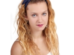 Wire headband retro navy blue spots