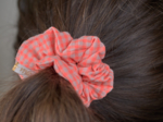 Small scrunchie neon orange gingham
