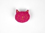 Meow hair slide fuchsia pailleté