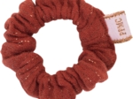 Mini Scrunchie lurex terracotta gauze