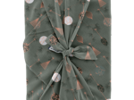 Furoshiki tall 73 x 73 ex2348 grey green copper christmas balls