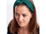 crossed headband emerald green