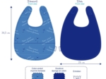 Coated fabric bib poules en ciel