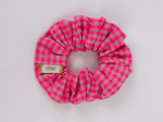 Small scrunchie neon pink gingham