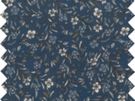 Coated fabric white and navy little flowers ex1112