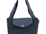 Tote bag with a zip silver straw jeans