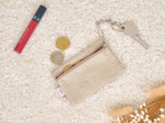 Keyring  wallet golden linen