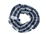 Small scrunchie striped silver dark blue