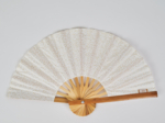 Hand-held fan white sequined