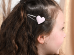 Heart hair-clips light pink