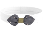 Jersey knit baby headband gauze gray gold