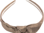 bow headband copper linen
