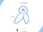 Short tail scrunchie gaze pois or rose
