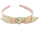 bow headband silver pink striped