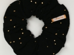 Scrunchie gaze pois or noir
