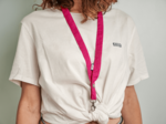 Lanyard necklace fuchsia pailleté