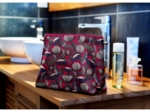 Cosmetic bag with flap fuchsia poppy