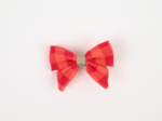 Mini bow tie clip coral red gingham