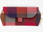 Glasses case ruby lurex tartan