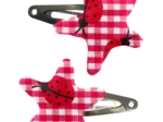 Star hair-clips ladybird gingham