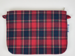 Coton clutch bag tartan rouge