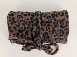 Jewelry pouch mocha quilted leopard